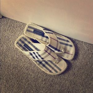 Burberry slide on wedges.